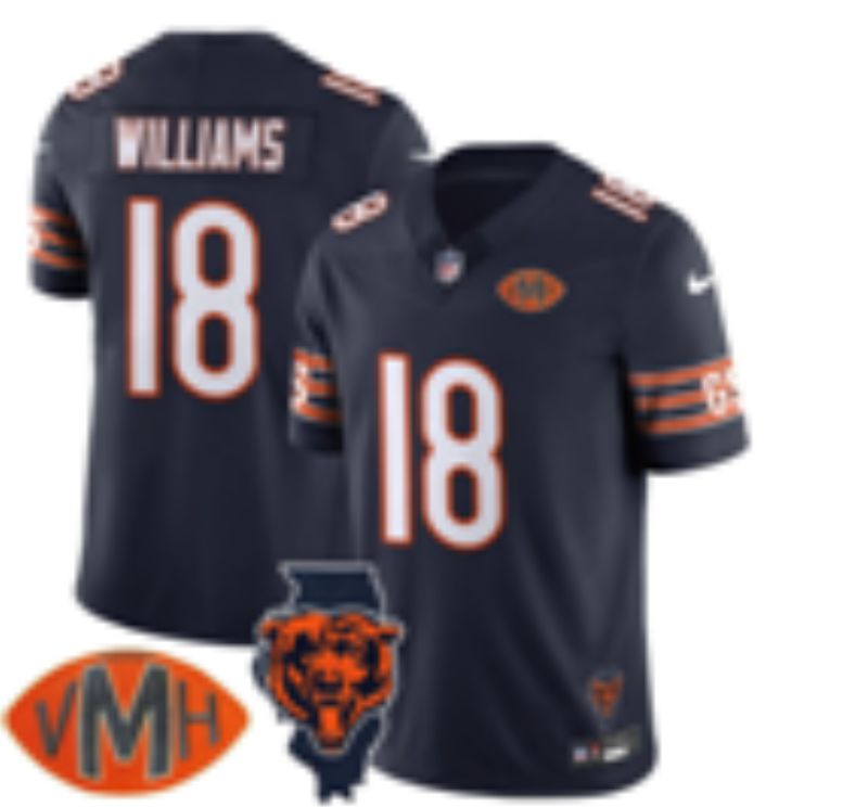 Men 2025 Chicago Bears #18 Williams blue Third Generation Nike Limited NFL Jersey style 01->chicago bears->NFL Jersey